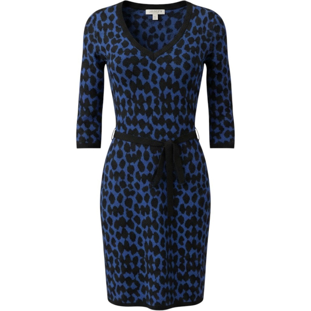 Max Studio Specialty Products Womens Blue Black Patterned Sweater Dress Size XS